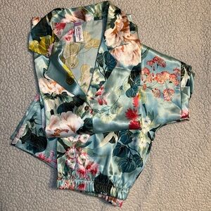 Floral Satin Pajama Set - New